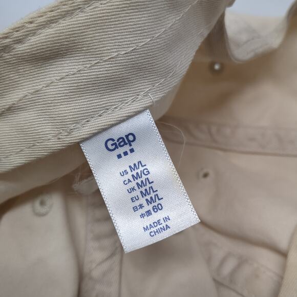 Gap Strapback Baseball Cap Beige Large Adjustable Embroidered 6 Panel Cotton - Picture 9 of 10